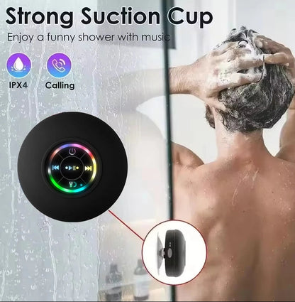 Portable Wireless Bluetooth Speaker LED Light IPX4 Waterproof Loudspeaker Outdoor Bathroom Large Suction Cup Stereo Sound Box